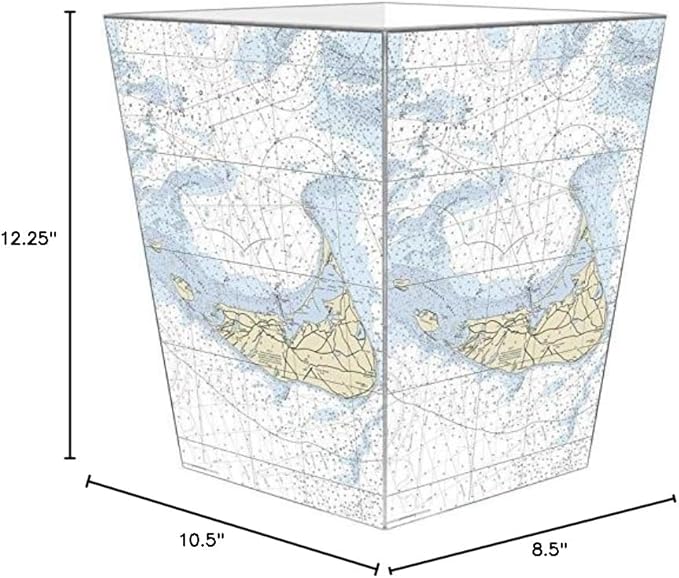 Marye-Kelley WB2721-Nantucket Nautical Chart Wastepaper Basket