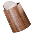 Imitation Wood Grain Swing Lid Garbage Can Waste Bin with Flip Lid for Kitchen Bathroom Office Elegant Household Trash Can for Living Bedroom Multi-Scene Use