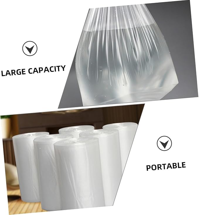 Thickened Disposable Trash Bags 6 Rolls (45x50cm 30 Bags Each for Kitchen and Bedroom Wastebaskets Multipurpose Household Trash Can Liners