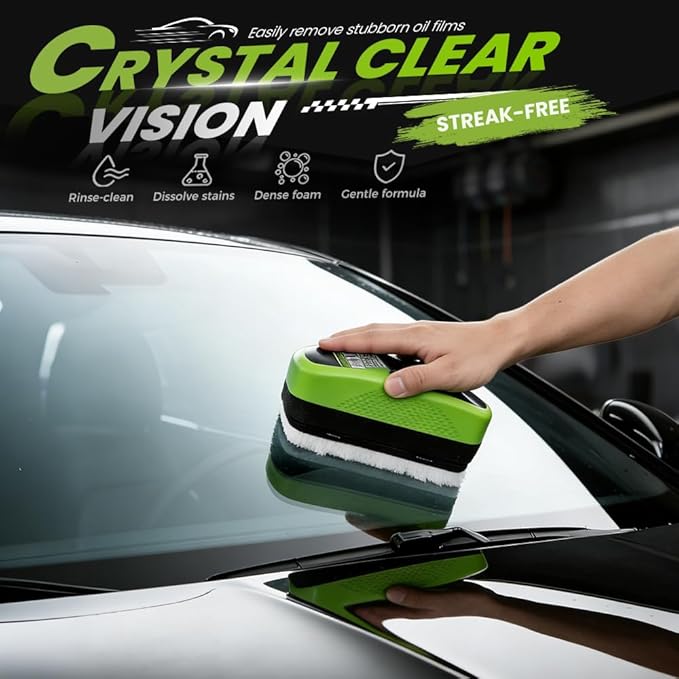 Automotive Oil Film Cleaning BrushGlass Cleaner Car Windshield Cleaner 150ml Automotive Oil Film Cleaning Brush - Preserve Clarity Immediately See the Effects (3PCS)