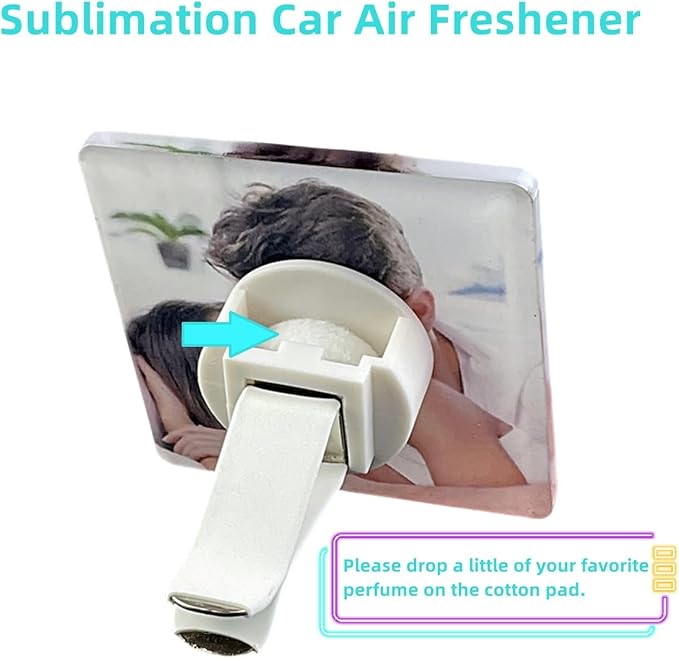 Sulimation Acrylic Car Air Vent Clip Blanks 2 inch Air Freshener 10 Packs