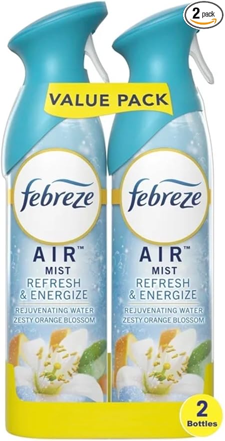 Febreeze Air Mist Refresh and Energize Rejuvenating Water Zesty Orange Blossom 2 Pack