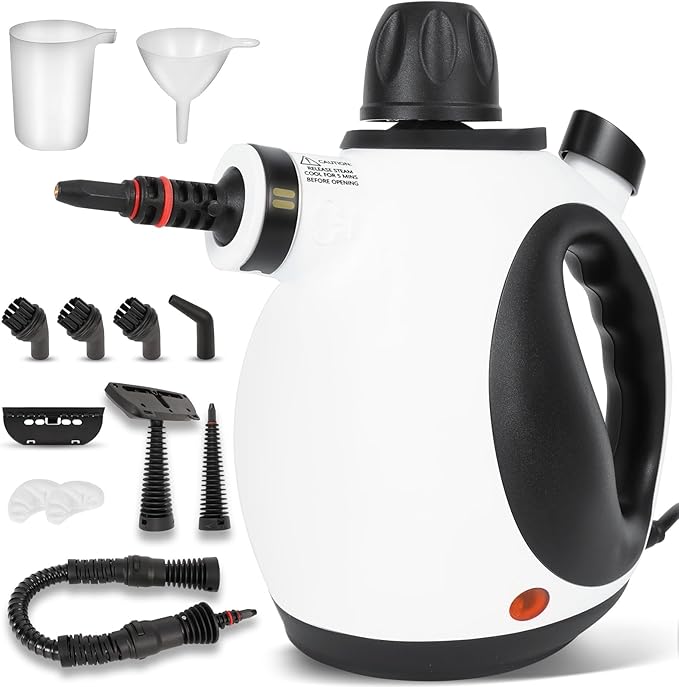 Pressurized Handheld Steam Cleaner for Home with 12 pcs Accessories Multi-Surface Natural Steamer for Effective Cleaning Fast Heating for Cleaning Home Furniture Car Grout Window