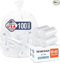Delxo 55-60 Gallon Trash Bags 100 Count – 0.9 Mil Medium Duty Garbage Bags Durable &amp Puncture-Resistant Plastic Bolsas para basura Perforated Design– Made in USA for Kitchen Yard Office (Clea