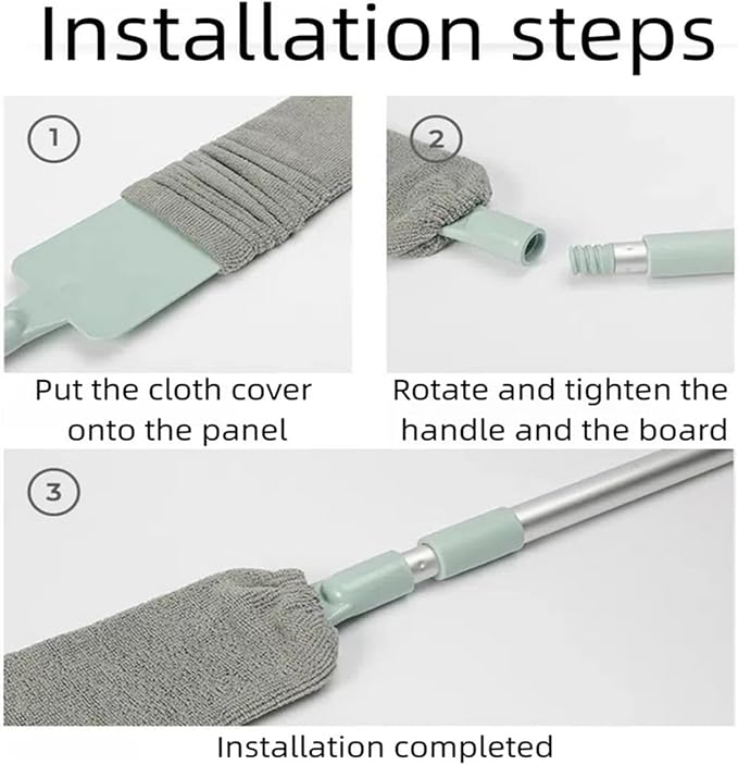 Retractable Crevice Duster with Microfiber Dust Cloth Retractable Duster Cleaning Tool for Home Kitchen Car and Hard-to-Reach Areas(3)