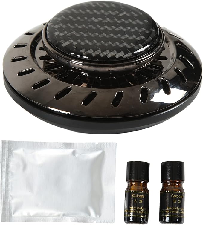 Car Air Freshener Flying Disc Design Long Lasting Aromatherapy with Plant Extracts Adjustable Fragrance Intensity Odor Removal for Car Interior Purifies Air Includes 2 (Black)