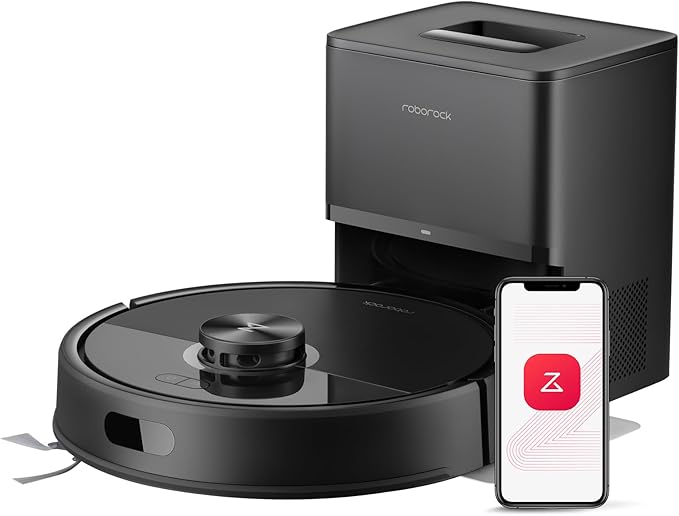 roborock Q7 M5+ Robot Vacuum and Mop Upgraded from Q5 Max+ Up to 7-9 Weeks Self-Empty 10000Pa Suction Dual Anti-Tangle System for Pet Hair &amp Carpet PreciSense LiDAR Navigation App Control B