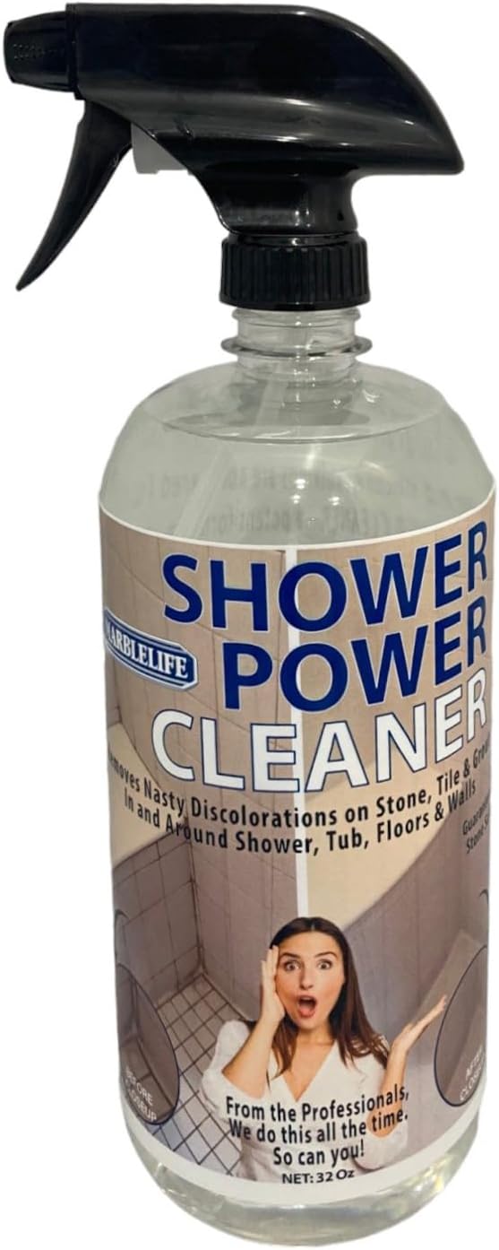 Marblelife Power Shower Cleaner Heavy-Duty Shower &amp Tub Bathroom Cleaner A Must on Basic Bathroom Cleaning Supplies 32 oz