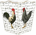 Marye-Kelley WB169-Roosters on Script Wastepaper Basket