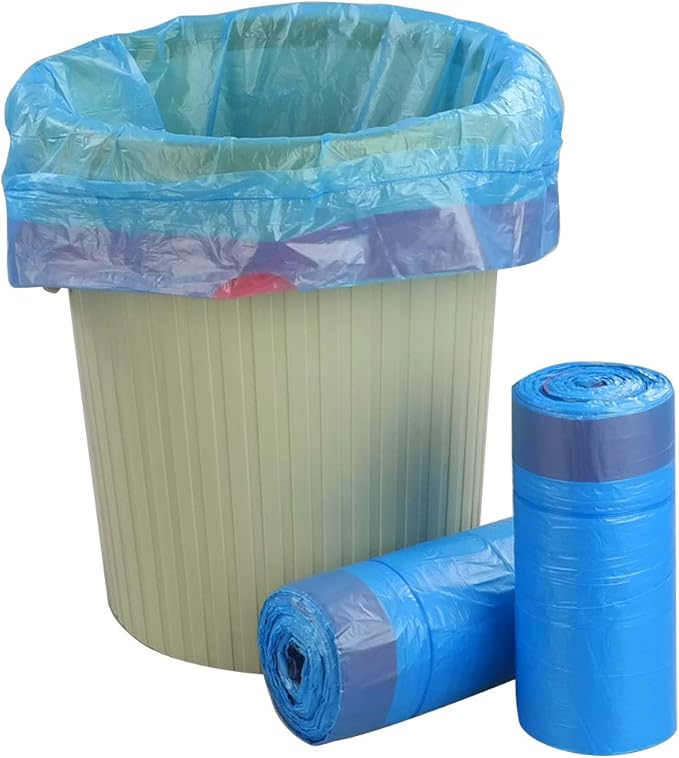 10 gallon kitchen Garbage Bags Trash Bags with Drawstring Blue 2 Rolls/110 Bags