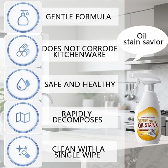 Heavy Duty DegreaserNew Upgrade Kitchen Heavy Duty Cleaner Spray Portable Degreasing Spray All-Purpose Kitchen Pots and Pan Cleaner for Appliances Countertops Range Hoods (3 White)