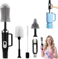 5 in 1 Electric Bottle Brush Cleaner Compatible Stanley Bottle Brush Straw Cleaner Multifunction Rechargeable IPX6 Waterproof Extra Long Design for Stanley Cup Sports Bottle and More (Black)