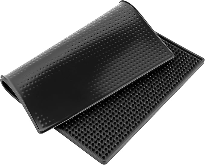 QWORK Bar Mat &amp Dish Drying Mat 4 Pack Non-Slip Rubber 16x12 Inches Coffee Bar Mat Service Bar Mat