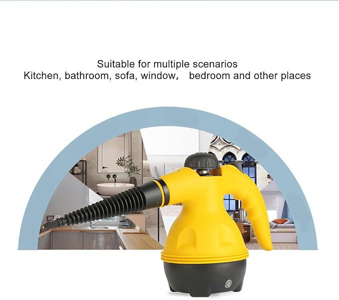 Handheld Steam Cleaner for Home 1000W Pressurized Steam Cleaner with 9Pcs Accessories Multi-Purpose Portable Deep Steamer for Cleaning Windows Couch Car Grout Grime Grease