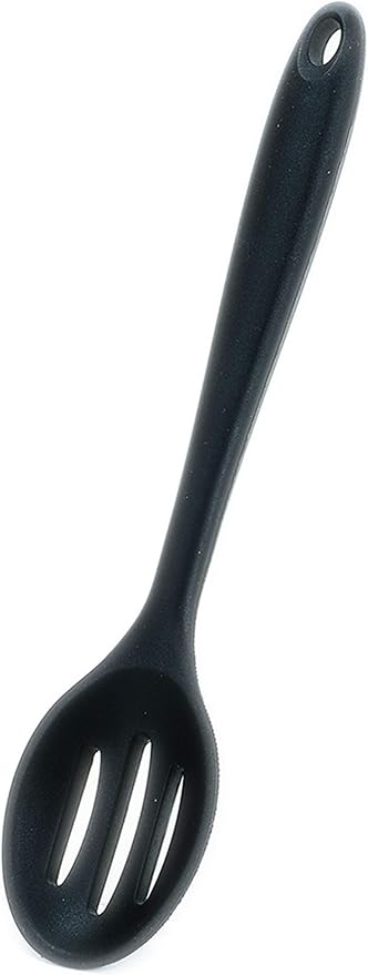 Pearl Metal Touch Silicone Slotted Spoon Large Black