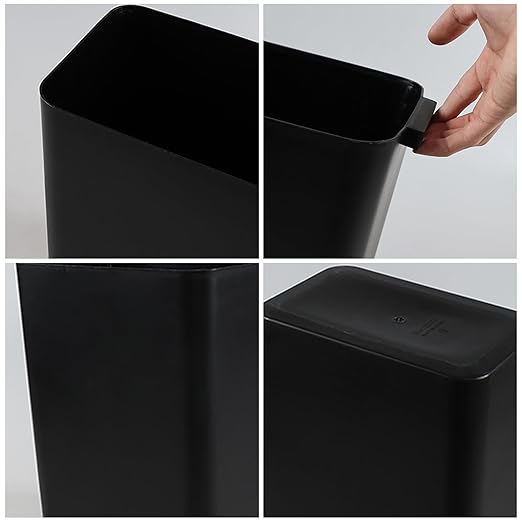 4.5 Gallon Small Plastic Waste Basket Black Open Top Garbage Can 3 Packs