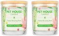 Pet House Candles Plant-Based Clean Burning Long Lasting Scented Candles for Pet Odor - Bamboo Watermint 2 Pack