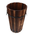 NUOBESTY Rustic Wooden Trash Can Sized Waste Basket with Handle for Bedroom Living Room Office Versatile Storage for Home
