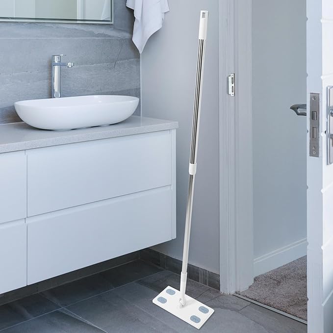 Flat Dry Dust Mop Extendable Handle No-wash Household Floor Cleaning Mop for Home Use Electrostatic Dust Removal Two-Section Telescopic Design