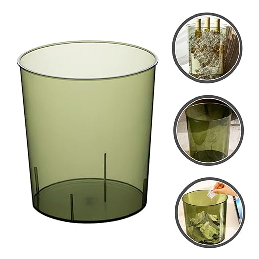 ABOOFAN Clear Large Capacity Trash Bucket Transparent Household Garbage Storage Container for Office Bedroom Living Practical Decorative Wastebasket for Home Use