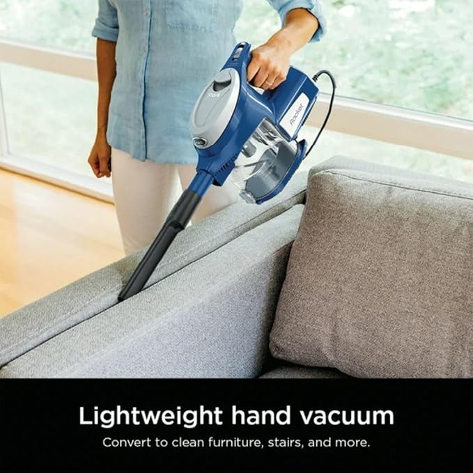 SharkLightweight Corded Stick Vacuum Cleaner with Powerful Suction Swivel Steering and Wall Mount Storage. (Blue)