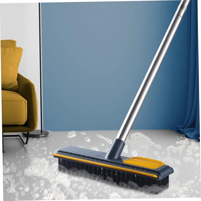 minkissy 2pcs Long Handle Scrub Brush Floor Scraper Brush Hard Bristle for Tile Bathtub