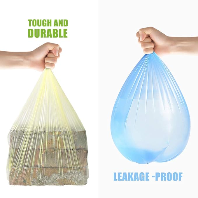 8 Gallon 330 Counts Clear Colorful Trash Bags Kitchen Garbage Bags by Teivio fit 25-30Liter Bathroom Trash Can Bin Liners Plastic Bags for home office kitchenMulticolor