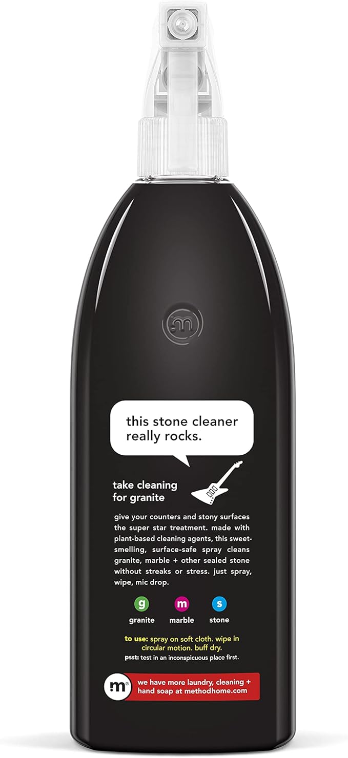 Method Daily Granite Cleaner Spray Apple Orchard Cleaning Agent for Granite Marble and Other Sealed Stone 28 oz Spray Bottles (Pack of 4)