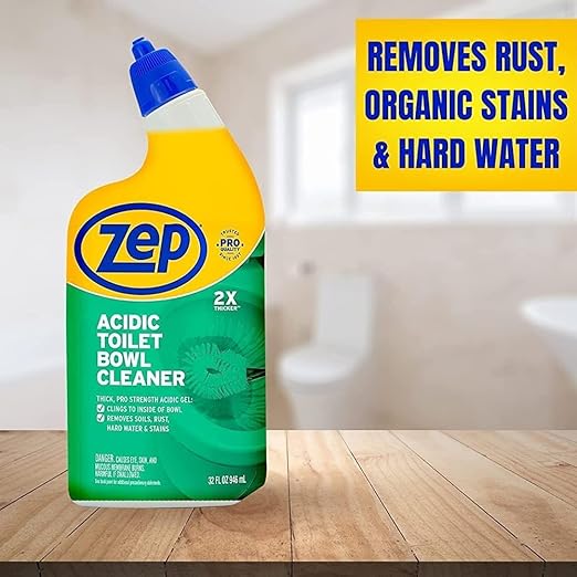 Zep Acidic Toilet Bowl Cleaner - 32 oz (Case of 4) - ZUATBC324 - Experience the Ultimate Cleaning Power with Our 2x Thicker Clinging Formula Designed to Deliver a Professional-Quality Clean