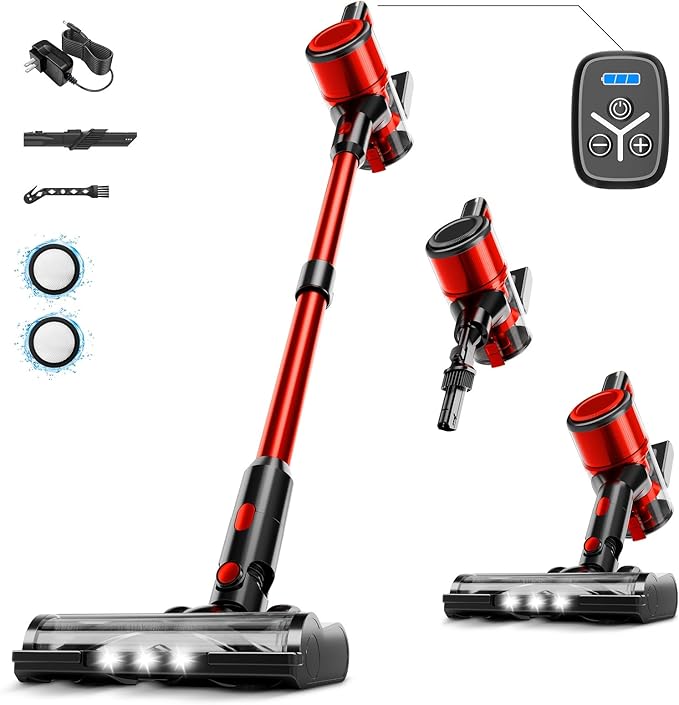 Cordless Vacuum Cleaner MAX 70Kpa Powerful Stick Vacuum with 45min Runtime Anti-Tangle Vacuum Cleaners for Home 50.72oz Dust Cup (3)
