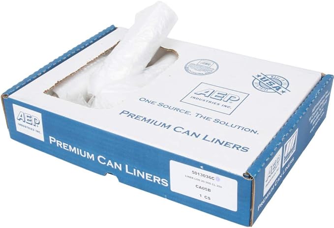 AEP 303613C 20-30 Gallon 0.51 Mil 30 x 36 Low Density Medium Duty Clear Can Liner / Trash Bag - 250/Case