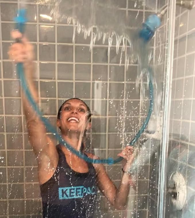 Rinseroo JUMBO Shower Cleaning Thing – Slip-On Handheld Hose Attachment for Fast Mess-Free Shower Wall Rinsing–6 Ft Hose Fits Up to 7 Shower Head–Temporarily Converts Standard Shower into Handheld