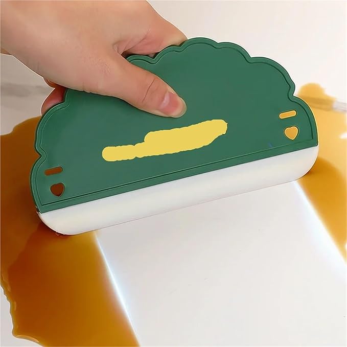 3pcs Mini Cloud Shape Silicone Glass Wiper - Cute Window Cleaning Scraper &amp Bathroom Mirror Cleaner Set(Yellow-A(16X8.5cm))