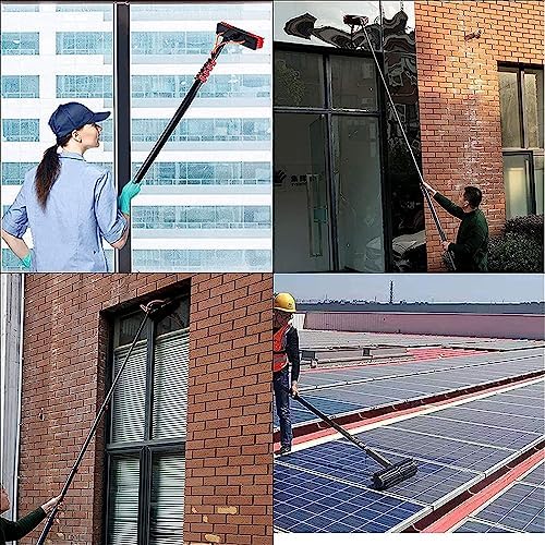 Glass Cleaning Brush Home Water Fed Telescopic Pole Kit Solar Panel Brush Rotating for Photovoltaic Panel5.4m Telescopic Water Fed Window Cleaning Pole Extendable Brush for Trucks Conservat