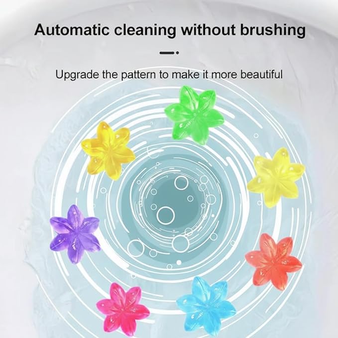 LWW Toilet Bowl Gel Stamp Cleaner 42 Long-Lasting Flower Scent Stamps Automatic Toilet Cleaner Gel No-Touch Rim Freshener &amp Deodorizer 3 Pack Up to 3 Months Freshness