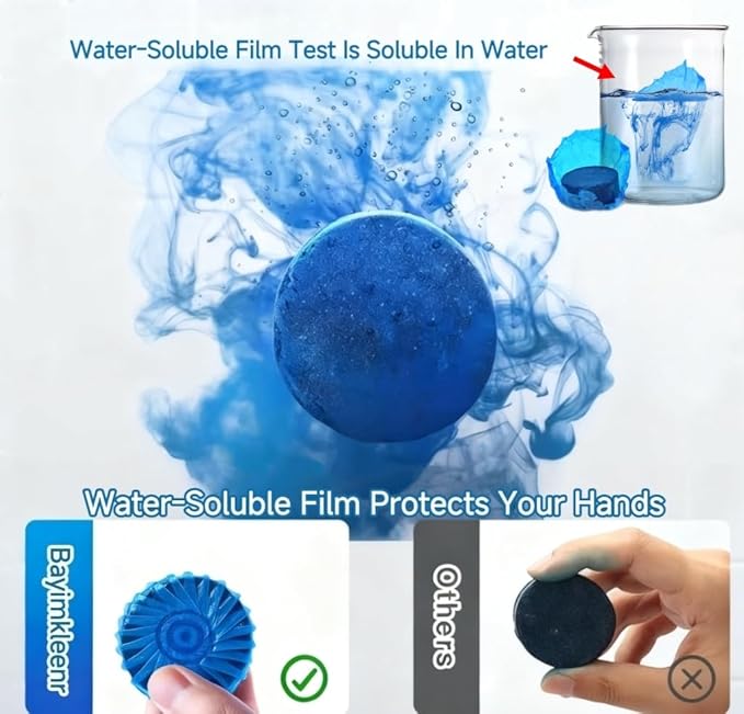 Automatic Toilet Cleaner Tablets Septic Tank Safe Removes Hard Water Rings and Stains Deodorizes Fresh Scent Toilet Tank Cleaner for Bathroom-(30 PACK)