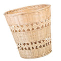 Woven Trash Can Handwoven Rubbish Basket Natural Wood Wastebasket Rustic Storage Basket for Bathroom Living Room Home Organization