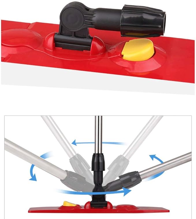 Mop - Microfiber Flat Mop Aluminum Plate Stainless Steel Handle with Extension Reusable Mop Pads