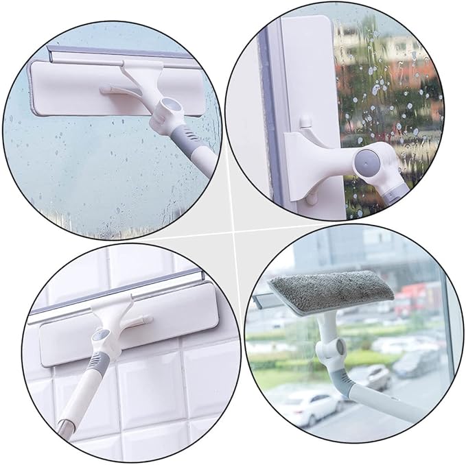 Didiseaon 1pc Multi-use Window Cleaning Wiper Broom Handle for Bathroom and Glass Efficient Water Removal Mop for Home Use