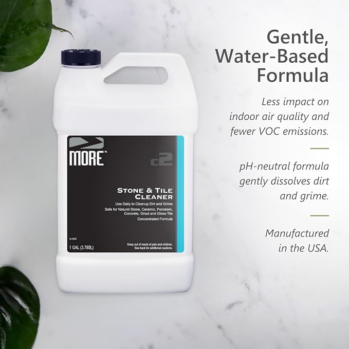 MORE - Stone &amp Tile Cleaner - Grout &amp Floor Cleaner for Natural Stone Marble Concrete Ceramic &amp Porcelain - Water-Based Grout Cleaner for Tile Floors - Concentrated Formula - pH Neutra