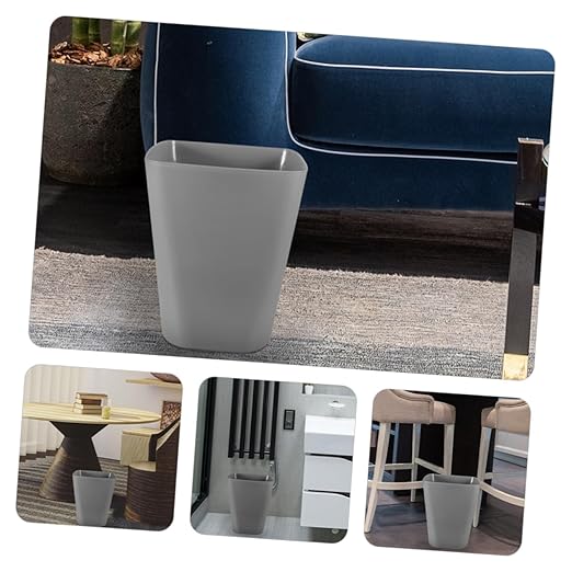 Healifty 2Pcs Square Trash Can Lid Plastic Garbage Bin for Bathroom and Office Compact Wastebasket for Home or Restaurant Easy to Clean and Organize