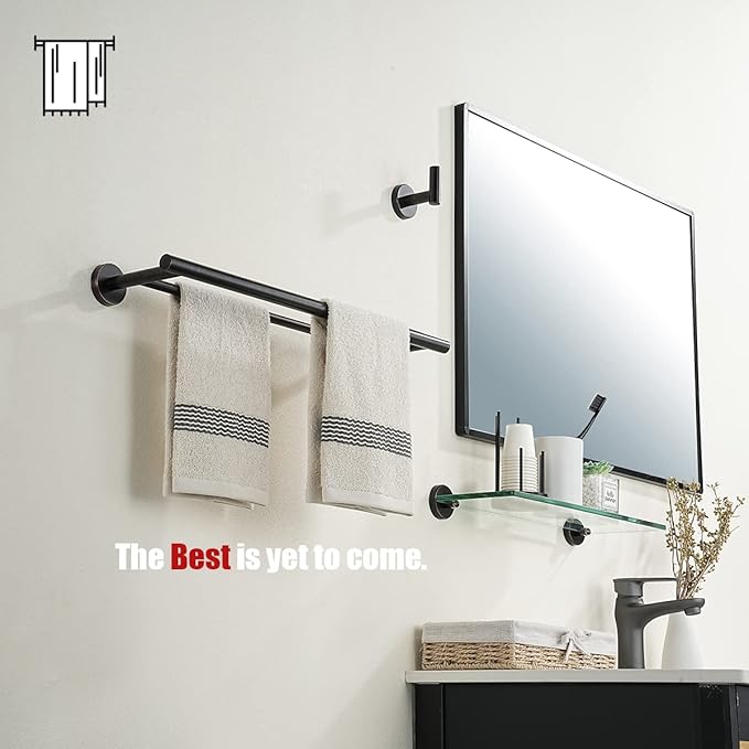JQK Double Towel Bar Oil Rubbed Bronze 20.5 Inch 304 Stainless Steel Thicken 0.8mm Towel Rack Bathroom Towel Holder ORB Wall Mount Useable Length 18 Inch TB100L18-ORB