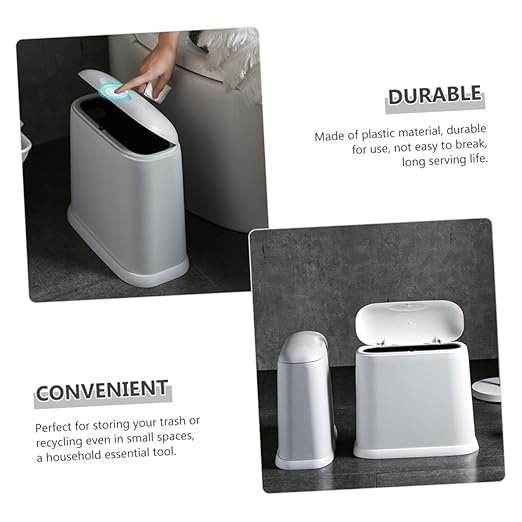 Modern Compact Trash Wastebasket for Kitchen Bathroom Craft Room Stylish Design for Spaces Construction Easy to Use Waste Container