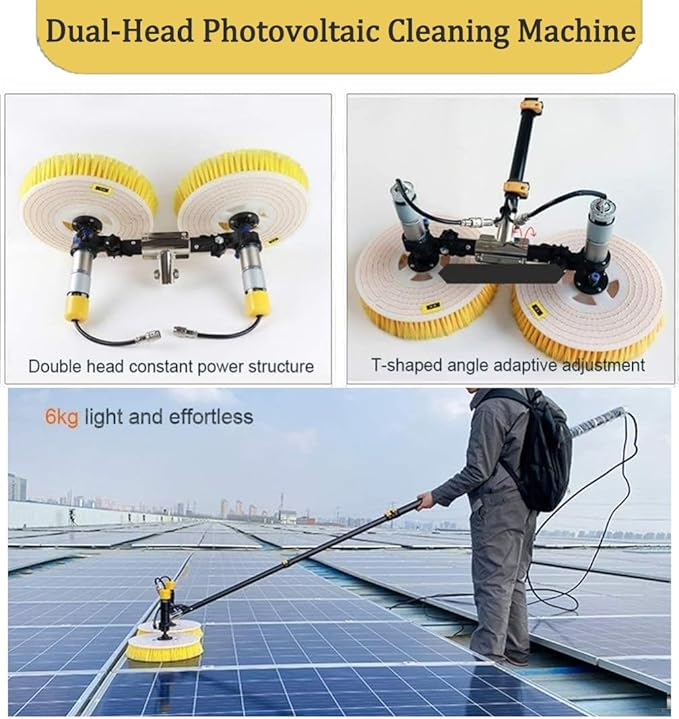 Double Head Window Cleaning Pole Water Fed Pole Kit Window Cleaning Poles Telescopic Brush Extendable Cleaner for Trucks Windows Washing Brush Head