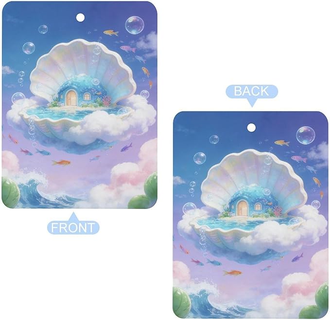5PCS Car Air Freshener Hanging Personalized Double Sided Underwater Dwelling Car Fresheners Long Lasting New Cars Scents Cute Automotive Freshies for Closets Drawers (tea)