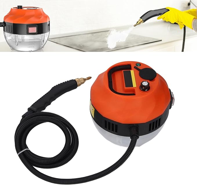 Pressurized Steam Cleaner with Sprayer 6 Gears Adjustment for Kitchen Bathroom Cleaning High Temperature Low Water Indoor Outdoor Use (US Plug 110V)