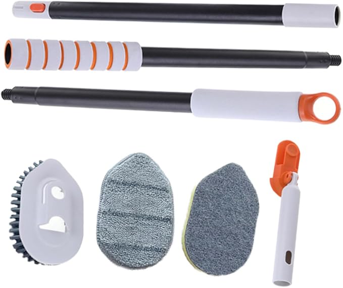 PartyKindom 2sets Bathroom Cleaner Grout Brush Tile Tub Window Cleaning Scrubber Floor Scrubber