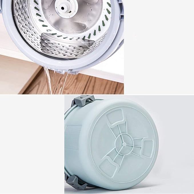 MopSpin Bucket Floor Cleaning System with Extended Adjustable Handle and 2 Microfiber Pads