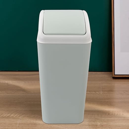Kekow 4.5 Gallon Small Plastic Trash Can Swing Lid Waste Can Blue