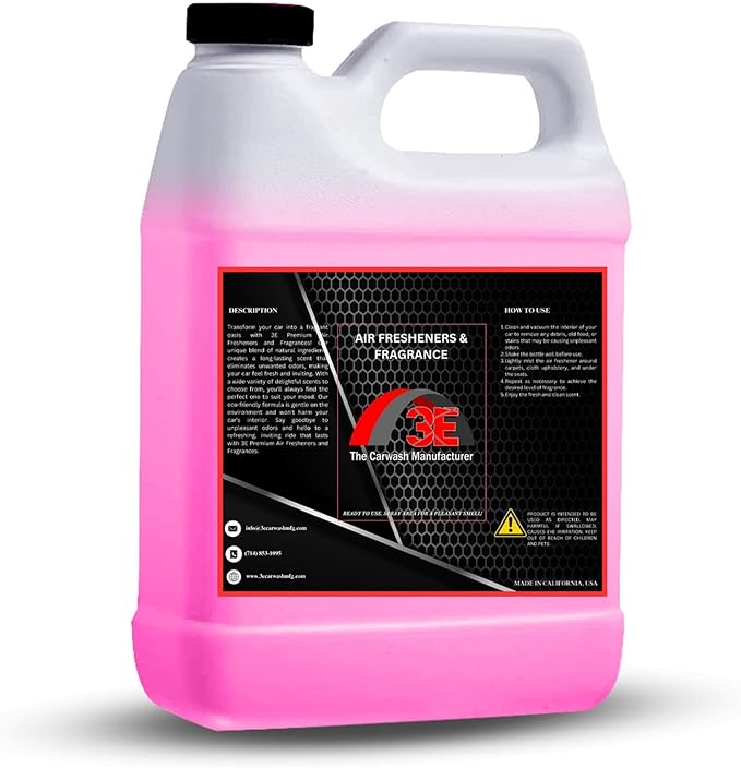 3E Car Air Freshener Concentrate – 64 oz – Professional Automotive Fragrance – Multiple Scents (Strawberry)